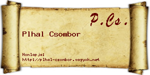 Plhal Csombor névjegykártya